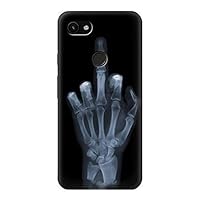 R1143 X-ray Hand Middle Finger Case Cover for Google Pixel 3a XL