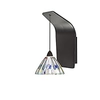 WAC Lighting WS72-G518DIC/RB Eden Pendant Fixture Wall Sconce with Glass, One Size, Dichroic/Rubbed Bronze