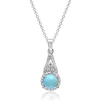 RKGEMS Natural Turquoise 925 Silver Fine Pendant, Turquoise Necklace, December Birthstone, Sterling Silver Handmade Fine Pendant Jewelry Gifts