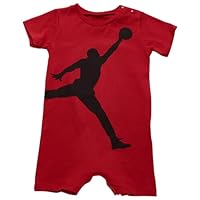 nike ナイキ ジョーダン JORDAN 男の子用大きなロゴがCOOLなジャンボジャンプマン半袖ロンパース（Gym Red/Black） (6-9months（身長約70-75cm）) [並行輸入品]