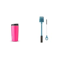 Owala SmoothSip Insulated Stainless Steel Coffee Tumbler, Reusable Iced Coffee Cup & 2-in-1 Water Bottle Brush Cleaner and Water Bottle Straw Cleaner Brush