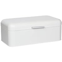 Extra Large White Bread Box for Kitchen Countertop - Holds 2 Bread Loaves! - 16.5