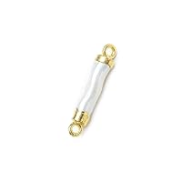 Gold Leafed White Biwa Freshwater Pearl Connector per Piece