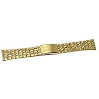 22MM Gold Stainless Steel Wide Metal Buckle Clasp Watch Band Strap