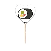 Traditional Japanese Local Maki Sushi Toothpick Flags Heart Lable Cupcake Picks
