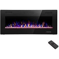 R.W.FLAME 42IN Recessed and Wall Mounted, The Thinnest Fireplace, Low Noise, Fit for 2 x 6 and 2 x 4 Stud, Remote Control with Timer, Touch Screen, Adjustable Flame Color and Speed