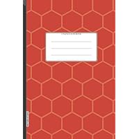 Notebook - Honeycomb Notebooks: Unlined/Plain Notebook - (6 x 9 inches) - 110 Pages || Soft Matt Honeycomb pattern Tomato Cover