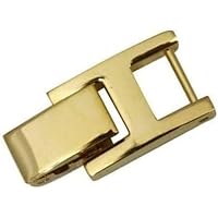 Womens watch or bracelet fold over clasp gold color extender link extension 16mm wide 8mm tongue 10mm Opening in back