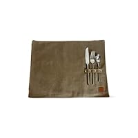 Leather/Canvas Placemats - Waterproof Heat Resistant - Washable Kitchen Dining Table Decor - Set of 2 (Rectangle Canvas 17.5