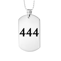 Unisex Angel Number Necklace Stainless Steel Square Pendant Simple Numerology Jewelry