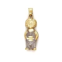 14k Two Tone Gold More Tridi M.B. Boy Pendant Necklace Jewelry for Women
