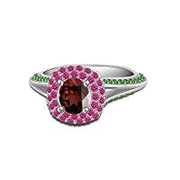 1 CT Oval Cut Ruby 14K White Gold Over 925 Sterling Silver Mermaid Disney Princess Ariel Engagement Ring