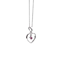 925 Sterling Silver Ruby Gemstone Open Heart Shape Pendant 925 Hallmarked Jewelry | Gifts For Women And Girls
