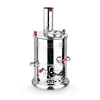 Samovar Tea Kettle, Turkish Semaver Charcoal and Wood Water Heater Boiler, for Camping, Picnic, Hunting, Hiking, Yachting