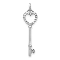 RKGEMSS White Zicon Love Heart Lock & Key Charm Pendant, Handmade 925 Sterling Silver Heart Lock Jewelry, Love Charm Necklace, Gift For Her