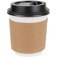 Coffee Sleeves Fits, 10 oz. - 20 oz. Cups (Pack of 50), Natural Kraft. Insulated for Hot Cups