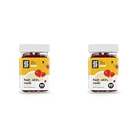 Hello Bello Hair, Skin & Nails Vitamins I Vegan and nonGMO Natural Strawberry Flavor Gummies I 2500 mcg of Biotin with Vitamin E and Vitamin C for Collagen Production I 60 Count (1 Pack) (Pack of 2)