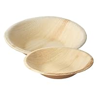 Perfect Stix Disposable Round Palm Leaf Bowls 4 Inch. 25 Count Bowls Compostable Tableware for Lunch, Dinner, Birthday, Camping, Outdoor, BBQ, Picnic. Pack of 25 Count