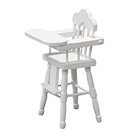 ERINGOGO Kids Wooden Toys Accessories Wood Furniture Small Dinng Table Chair Kid Furniture DIY Ornaments Doll Highchair High Chair Table Seat Mold White Toddler Bamboo Mini Model