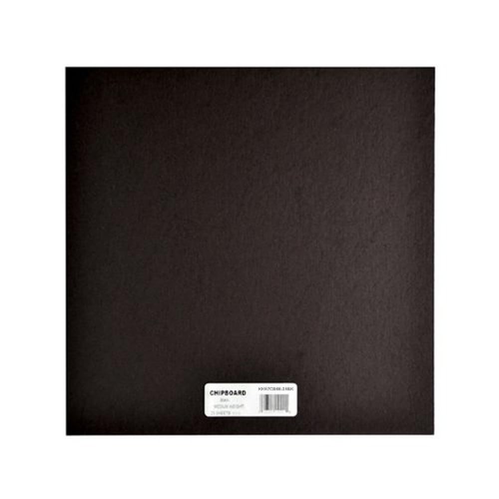 Grafix Medium Weight 6 x 6”, Black Pack of 25 – Acid-Free 0.055” Chipboard Sheets, Create Three-Dimensional Embellishments for Cards, Papercrafts, Mixed Media, Home Décor