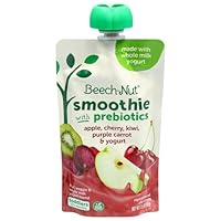 Beech-Nut Smoothie with Prebiotics, Apple Cherry Kiwi Purple Carrot & Yogurt, 3.5oz pouch
