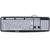 Large Print Computer Keyboard | Visually Impaired Keyboard | High Contrast Black and White Keys Makes Typing Easy | Perfect for Seniors and Those Just Learning to Type