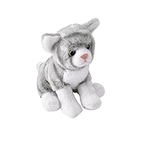 Wild Republic Pocketkins Eco Grey Tabby Cat, Stuffed Animal, 5 Inches, Plush Toy, Made from Recycled Materials, Eco Friendly