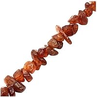 Natural Hessonite Garnet Nuggets Necklace 34 Inch Chips/ Uncut 400 Ct, Beads Size 3x2 To 6x3 MM Approx, Uncut Gravel