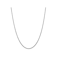 14k White Gold 1.3mm Solid bright-cut Cable Chain Necklace