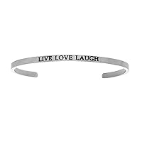 Intuitions Stainless Steel live Love Laugh Cuff Bangle