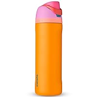 Owala FreeSip Insulated Stainless Steel Water Bottle with Straw for Sports and Travel, BPA-Free, 24-oz, Orchid/Orange (Tropical)