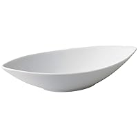 Yamashita Kogei 15043300 Medium Bowl, White, 7.5 x 3.5 x 1.8 inches (19 x 8.8 x 4.5 cm), Luna White Boat-shaped Deep Bowl, Medium