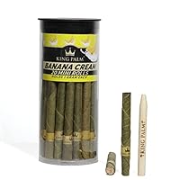 King Palm Flavors Mini Size Cones - 20 Count Tube - Terpene Infused - Squeeze & Pop Pre Rolls - Organic Flavored Pre Rolled Cones - King Palm Flavors Cones - (Banana Cream)
