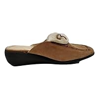 Anne Klein Campbell Beige Suede Clogs I-1-113151-Beige-9 M, 9 Medium, Beige