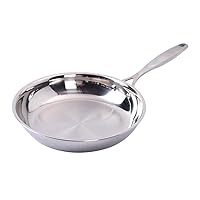 Zhong Household 304 Stainless Steel Frying Pan with No Lampblack Non-Stick Without Coating