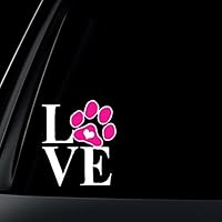 Love Dog Cat Paw Print with Heart Car Decal/Sticker