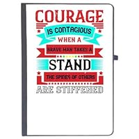 UDNAG Ruled Notebook Diary 'Soldier | Courage is Contagious. When a Brave Man Takes a Stand, The spines of Others are stiffened', [A5 80Pages 80GSM]