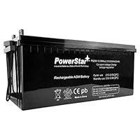 PowerStar Battery 12V 200Ah 4D SLA AGM Battery Replacement for Solar Systems with L4 Terminals