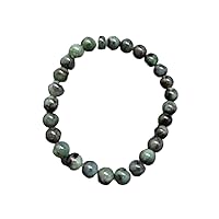 Natural Emerald 7mm rondelle smooth 7inch Semi-Precious Gemstones Beaded Bracelets for Men Women Healing Crystal Stretch Beaded Bracelet Unisex
