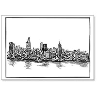 Drawing of the Ho Chi Minh City Skyline in Vietnam Fridge Magnet