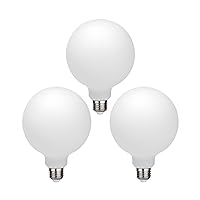 KGC LED Edison Globe Light Bulb, Warm White 2700K CRI 95, LED Filament Light Bulb, 5.5W Equivalent to 60W, G30(G95) Dimmable 600LM E26 Medium Base, Frosted Glass, Bathroom Vanity Mirror Light 3 Pack