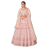 Baby Pink Multi Thread Gota Patti Embroidered Indian Wedding Special Georgette Chaniya Choli Bollywood Lehenga Dress 1232