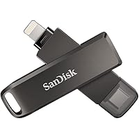 SanDisk 64GB (1 Pack) iXpand Luxe Dual Flash Drive for iPhone, iPad Lightning & USB-C Compatible Devices SDIX70N-064G Bundle with (1) GoRAM Lanyard (64GB)