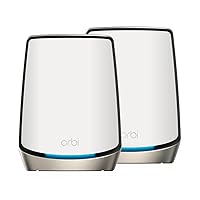 Orbi Tri-Band WiFi 6 Mesh System (RBK862S) – Router with 1 Satellite Extender, Coverage up to 5,400 sq. ft., 100 Devices, 10 Gig Internet Port, Armor Subscription, AX6000 (Up to 6Gbps)