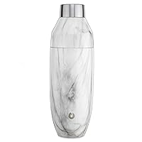 SNOWFOX Premium Vacuum Insulated Stainless Steel Cocktail Shaker - Home Bar Accessories - Elegant Drink Mixer - Leak-Proof Lid With Jigger & Built-In Strainer - Marble - 22oz.