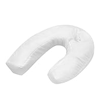 U-Shape PP Cotton White Pillow Cervical Support Pillows Anti Snore Pillow Best for Ear or Neck Pain, U-Shape PP Cotton White Pillow