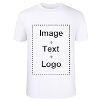 Custom T-Shirts for Men Women Unisex, Cotton Tee Shirts Customized Personalized with Photo Image Text Picture