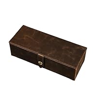 Leather Four Gauge Square Watch Box Leather Travel Portable Watch Storage Box