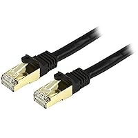 StarTech.com 15ft CAT6a Ethernet Cable - 10 Gigabit Shielded Snagless RJ45 100W PoE Patch Cord - 10GbE STP Network Cable w/Strain Relief - Black Fluke Tested/Wiring is UL Certified/TIA (C6ASPAT15BK)