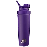 Cryo Shaker Cup, Insulated Stainless Steel Water Bottle and Protein Shaker, Mixes Protein and Pre Workout With Turbulent Mixing Technology, No Blending Ball or Wisk, 26oz, Nightfall Purple